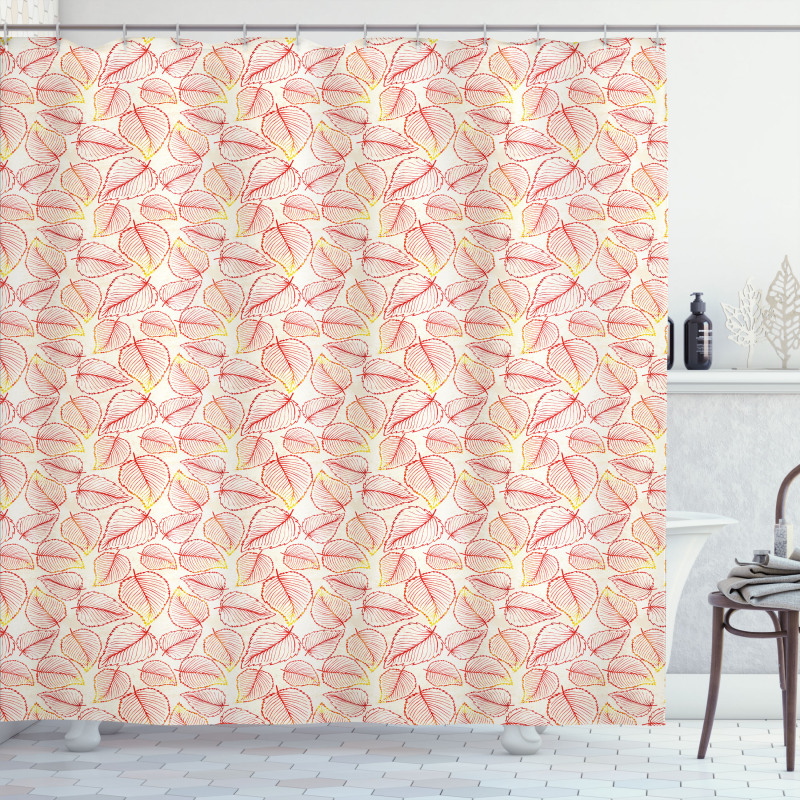 Leaf Pattern in Warm Colors Shower Curtain