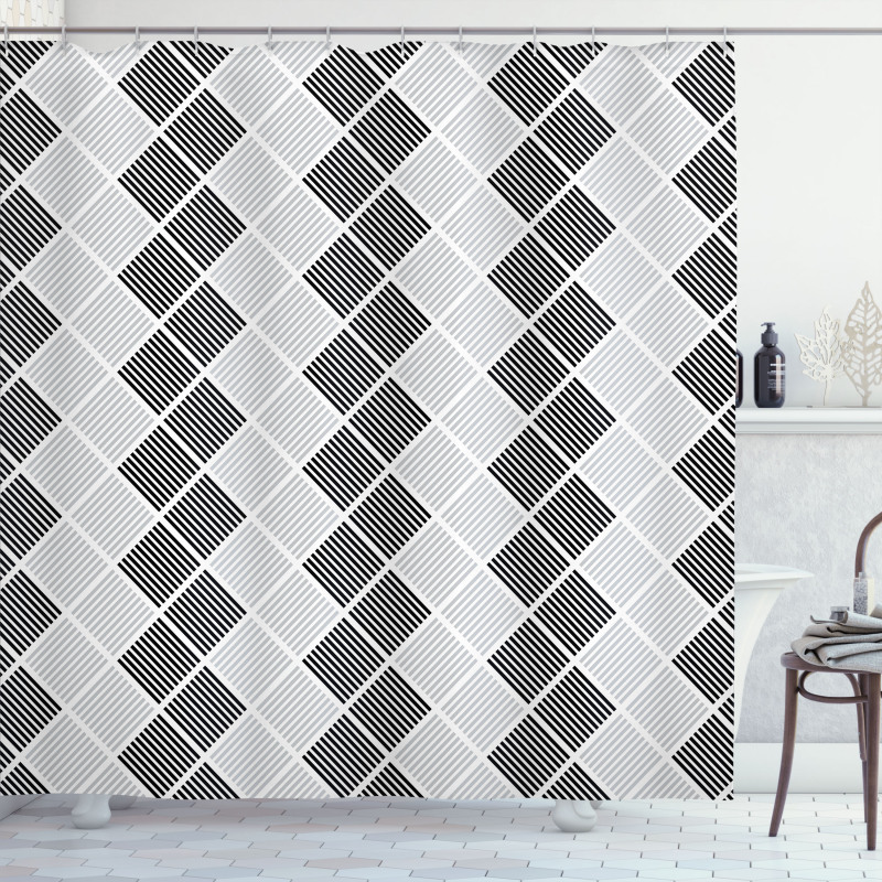 Abstract Symmetric Lines Shower Curtain