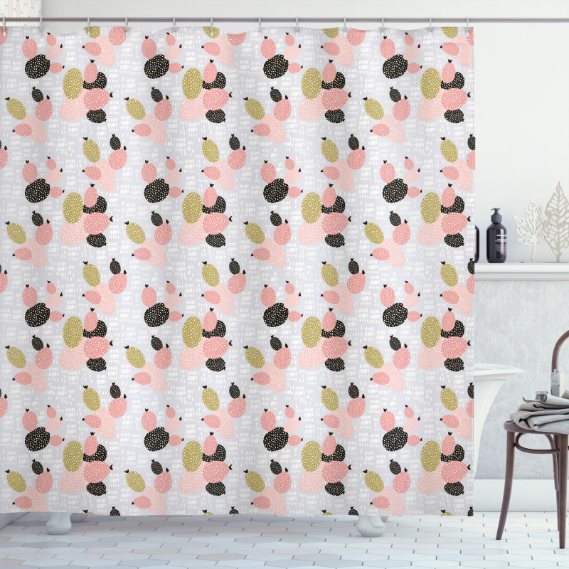 Abstract Cactus Dot Shower Curtain