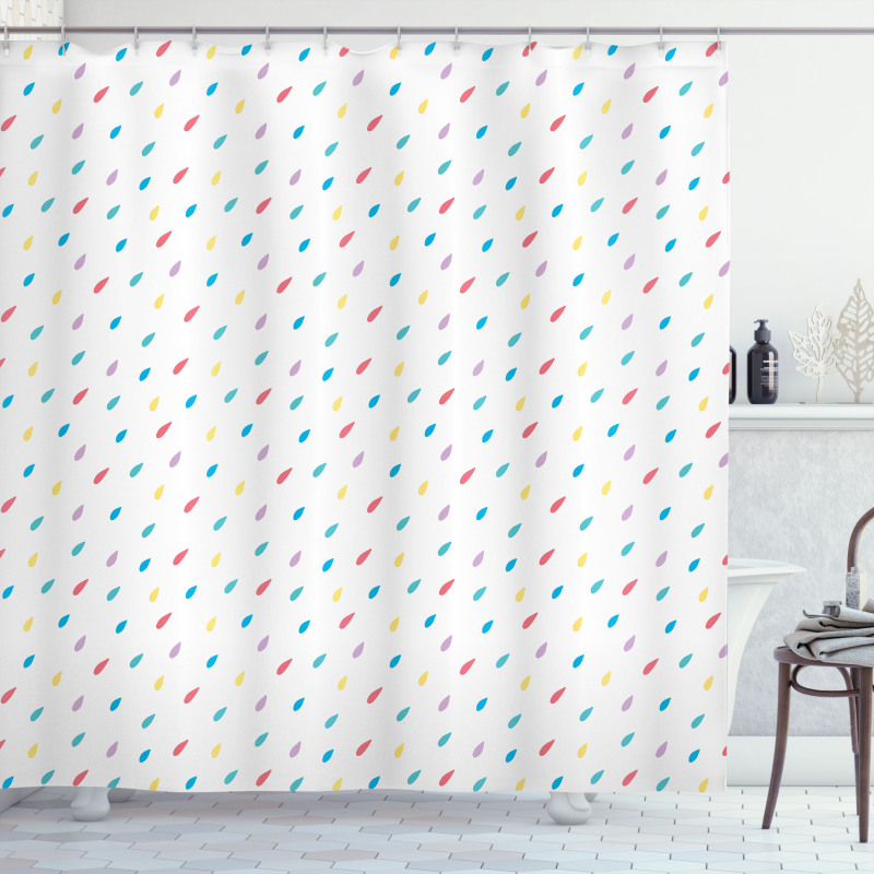 Colorful Tiny Raindrops Shower Curtain