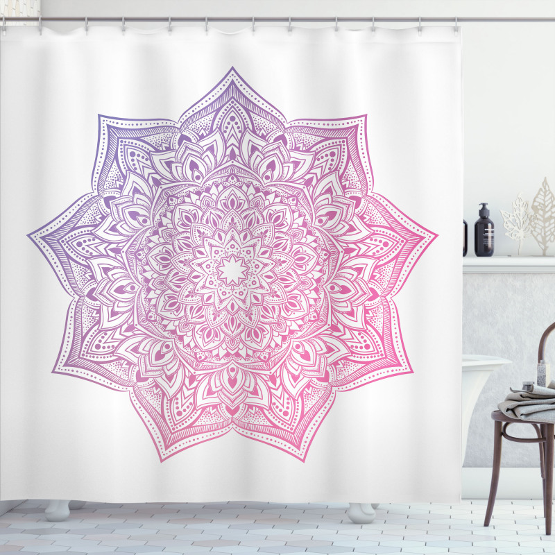 Oriental Yoga Round Shower Curtain