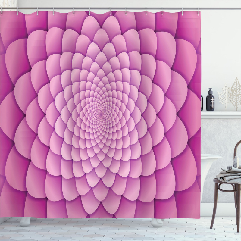 Abstract Spiral Lotus Shower Curtain