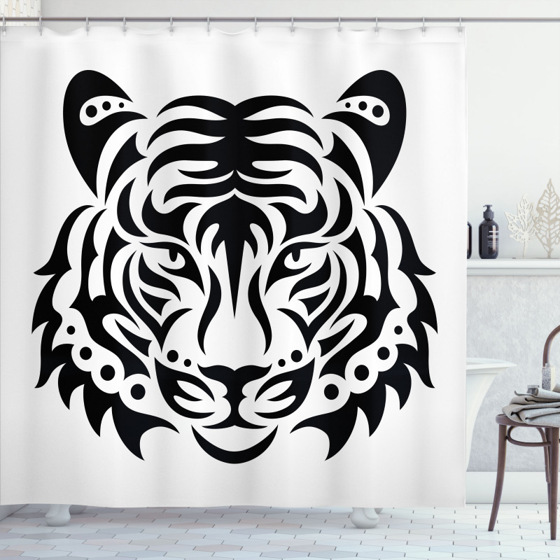 Wild Tiger Head Shower Curtain