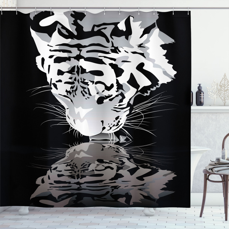 Tiger Drinking Water Shower Curtain