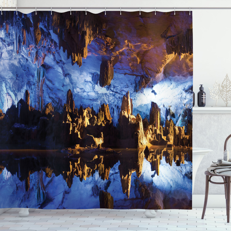 Cave Formation Reflection Shower Curtain