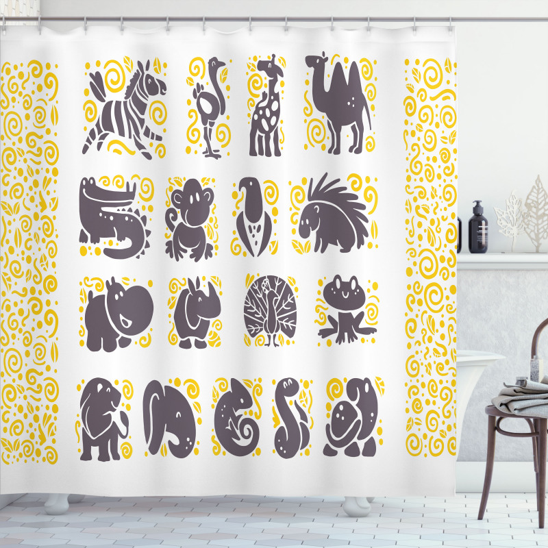 Grey Animal Shower Curtain