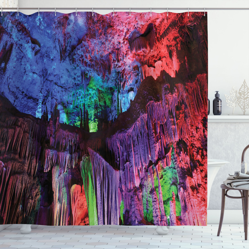 Rainbow Colored Rock Shower Curtain