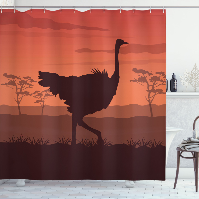 Sunset Silhouette Wild Bird Shower Curtain