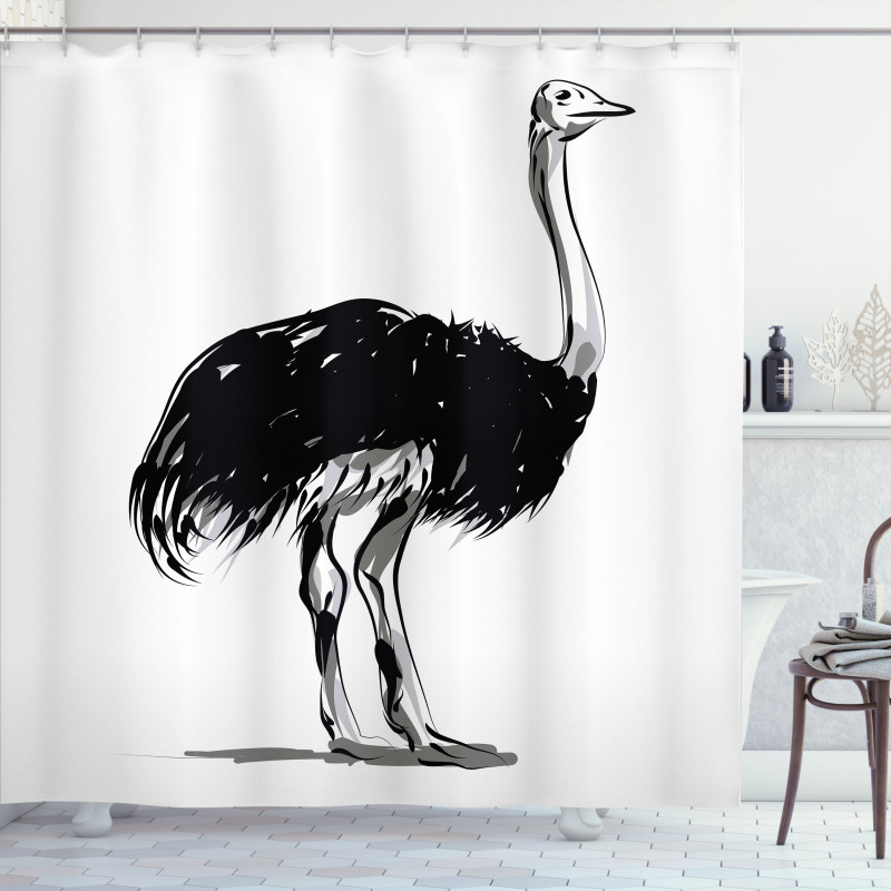 Sketch Bird Desert Shower Curtain