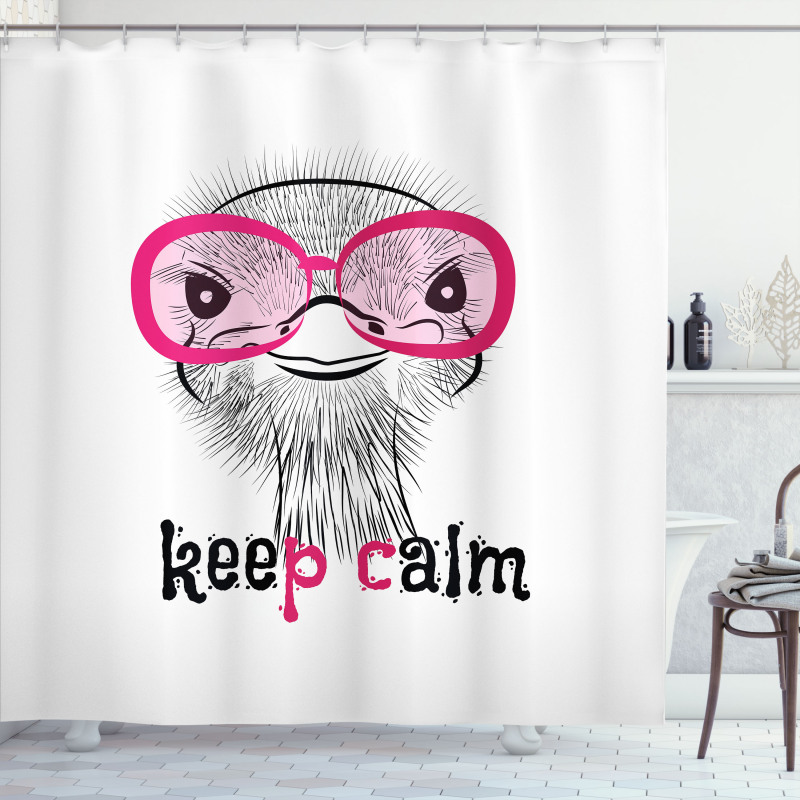 Hipster Animal and Glasses Shower Curtain