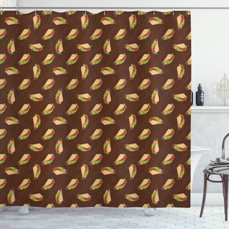 Tasty Yummy Mexican Cuisine Shower Curtain