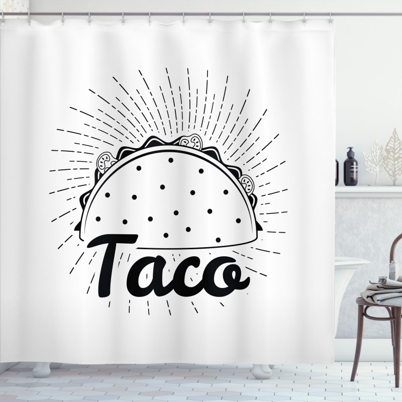 Mexican Taco Typography Art Shower Curtain
