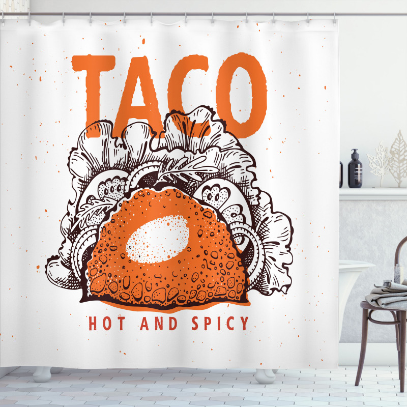 Hot and Spicy Tacos Shower Curtain