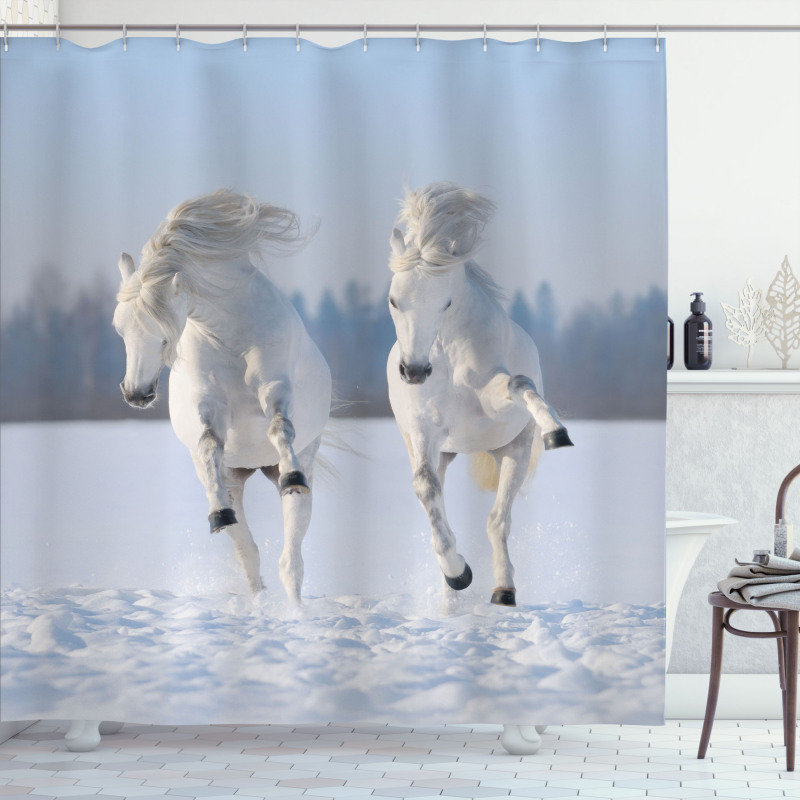 Purebred Horses Wild Shower Curtain