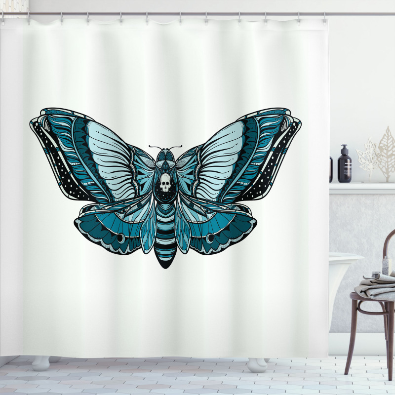 Skull on Butterfly Body Shower Curtain