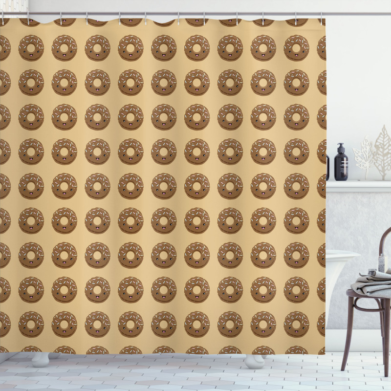 Cocoa Glazed Donuts Shower Curtain