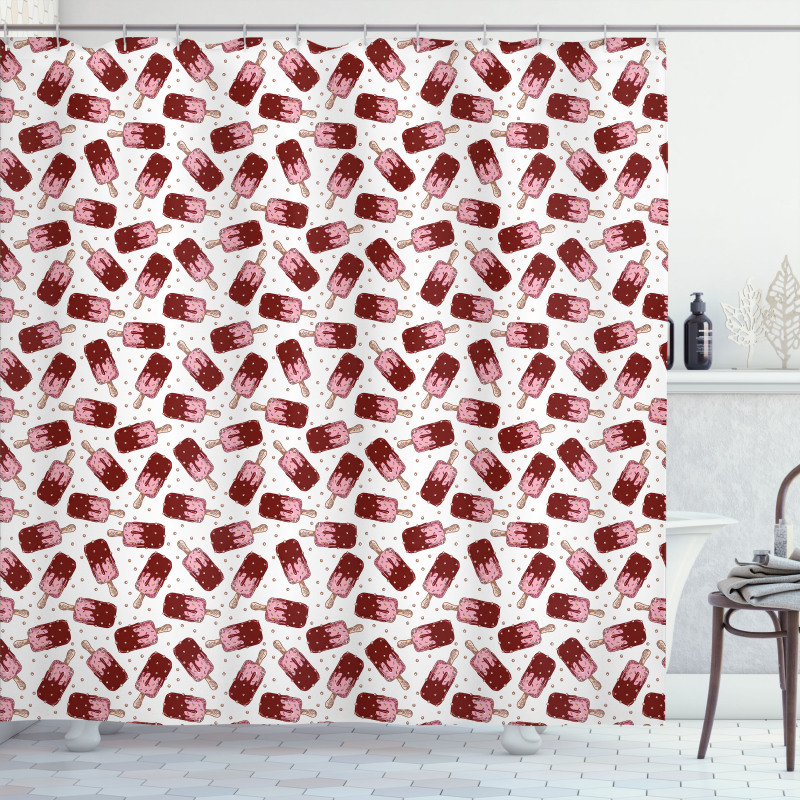 Strawberry Popsicles Art Shower Curtain