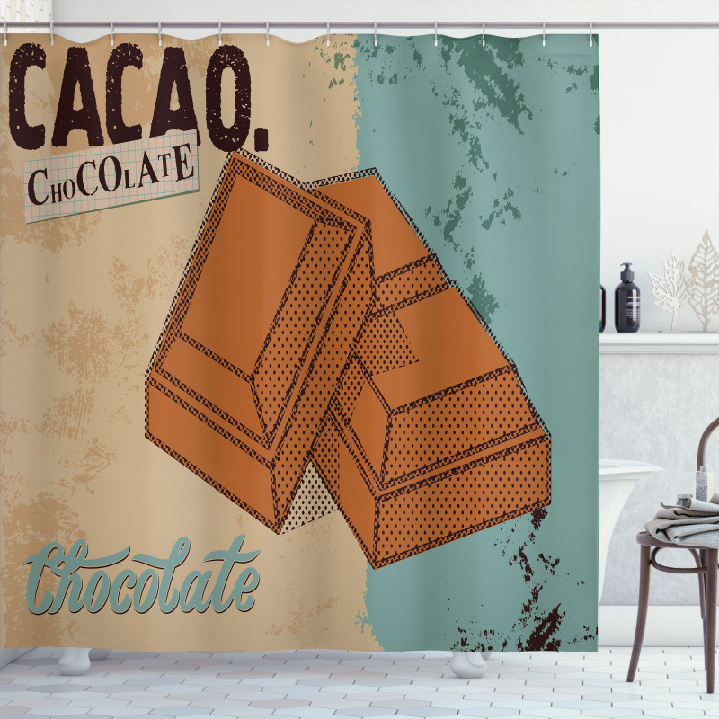 Vintage Chocolate Bar Shower Curtain