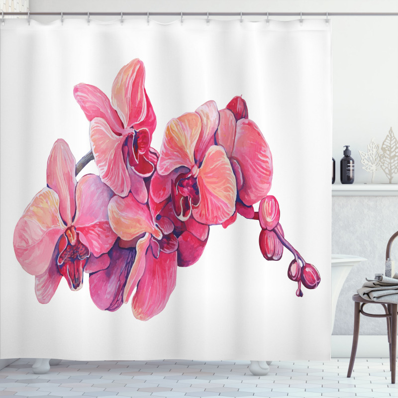 Pink Blossoms on a Branch Shower Curtain