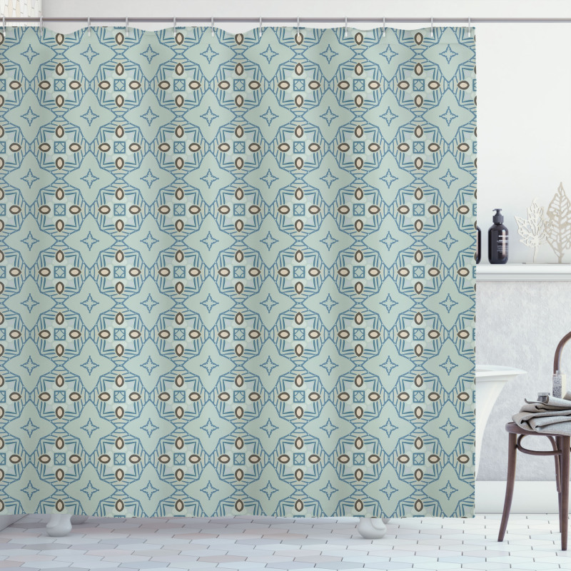 Abstract Tile Lattice Mosaic Shower Curtain
