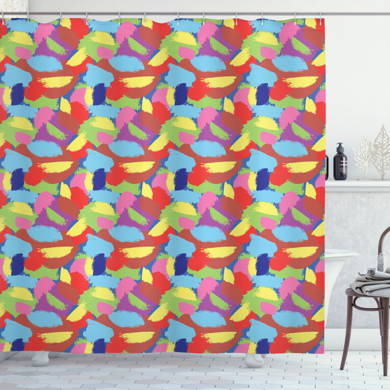 Grunge Paint Brush Strokes Shower Curtain