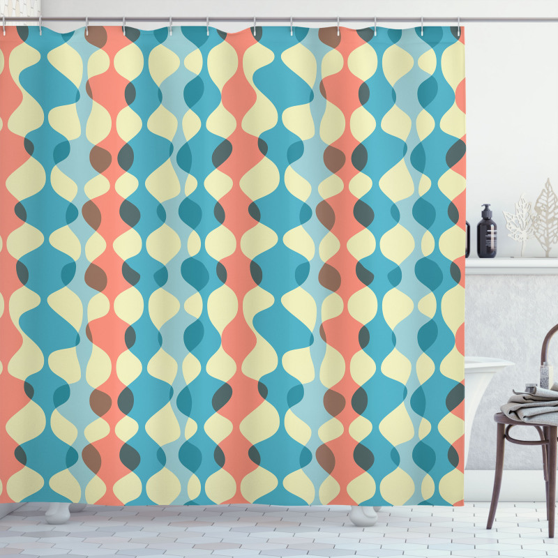 Vintage Colors Fifties Shower Curtain