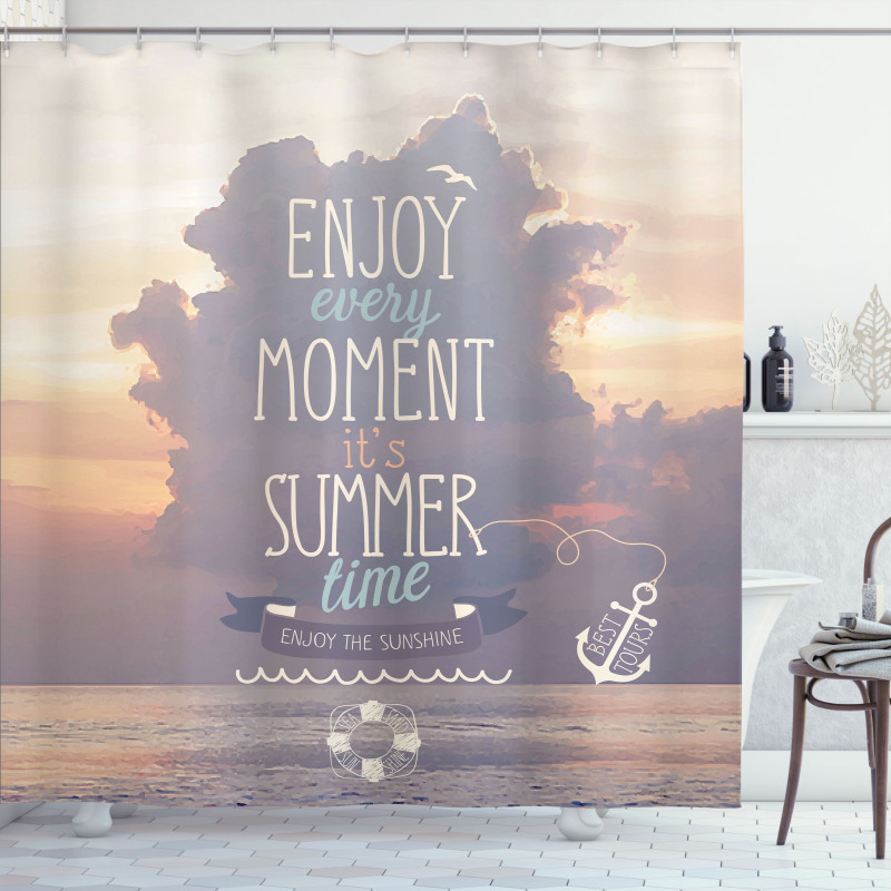 Dream Words Summer Time Art Shower Curtain