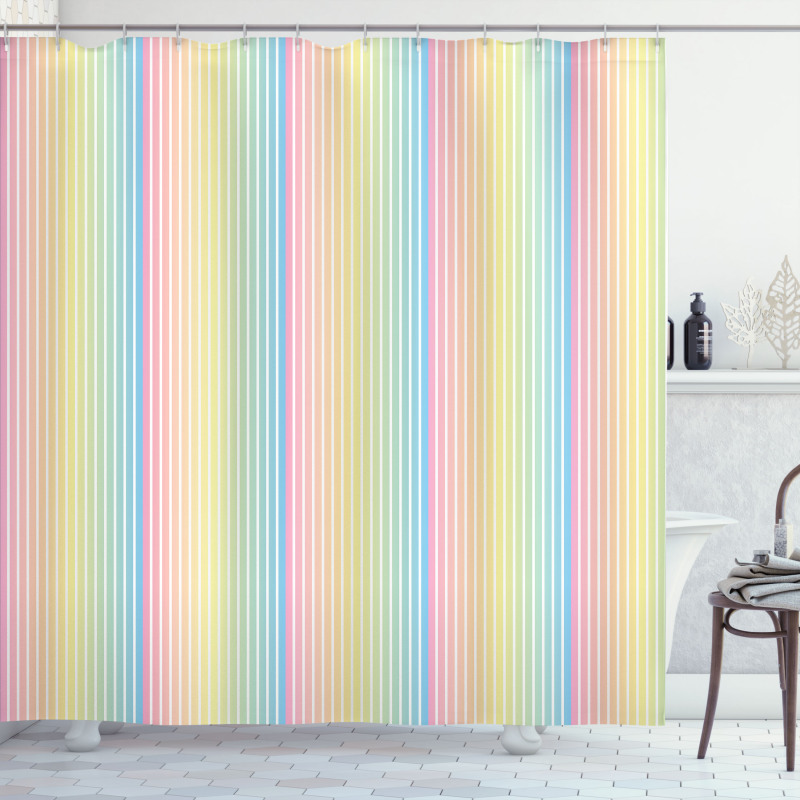 Blended Soft Pastel Color Shower Curtain
