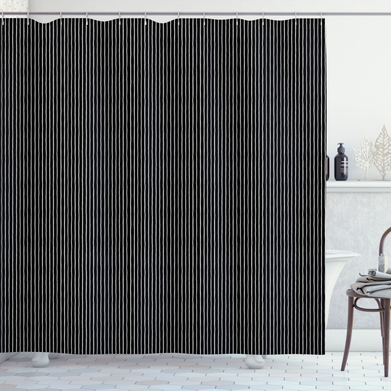 Black and White Stripes Shower Curtain