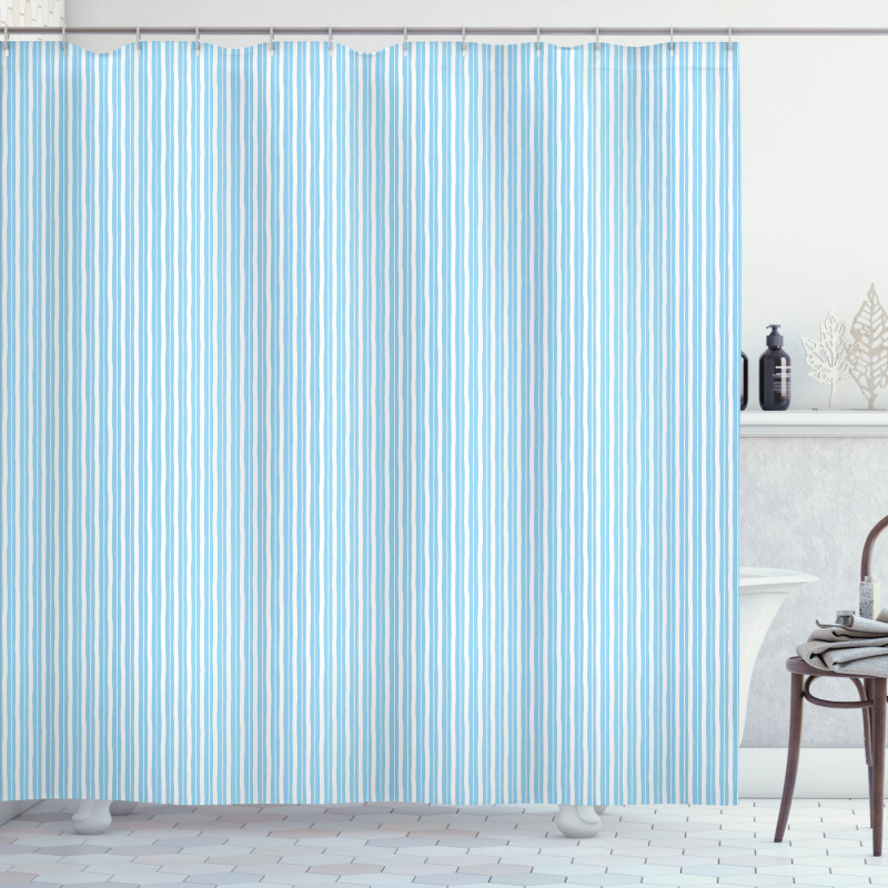Uneven Crooked Wide Lines Shower Curtain