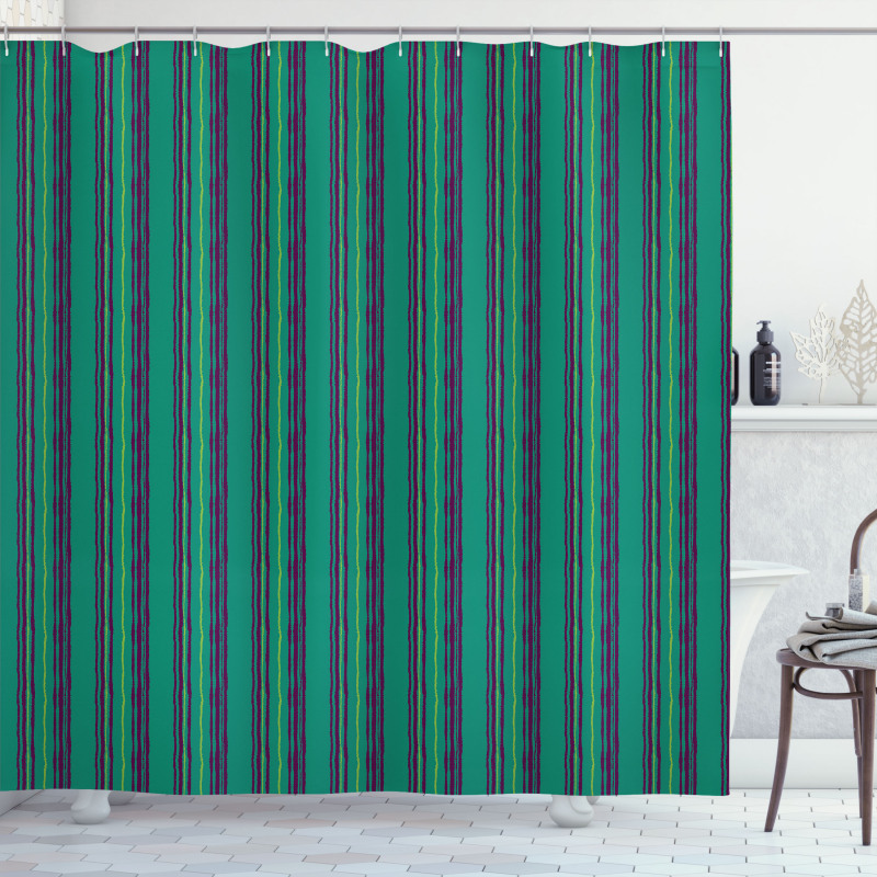 Forest Color Pastel Lines Shower Curtain