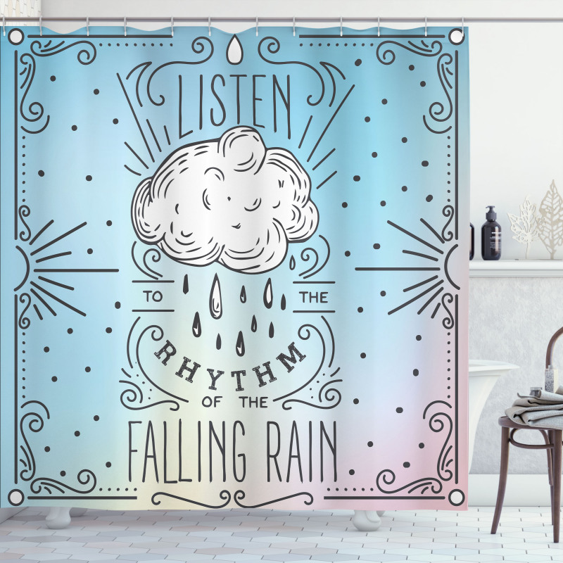 Listen Falling Rain Rhyme Shower Curtain
