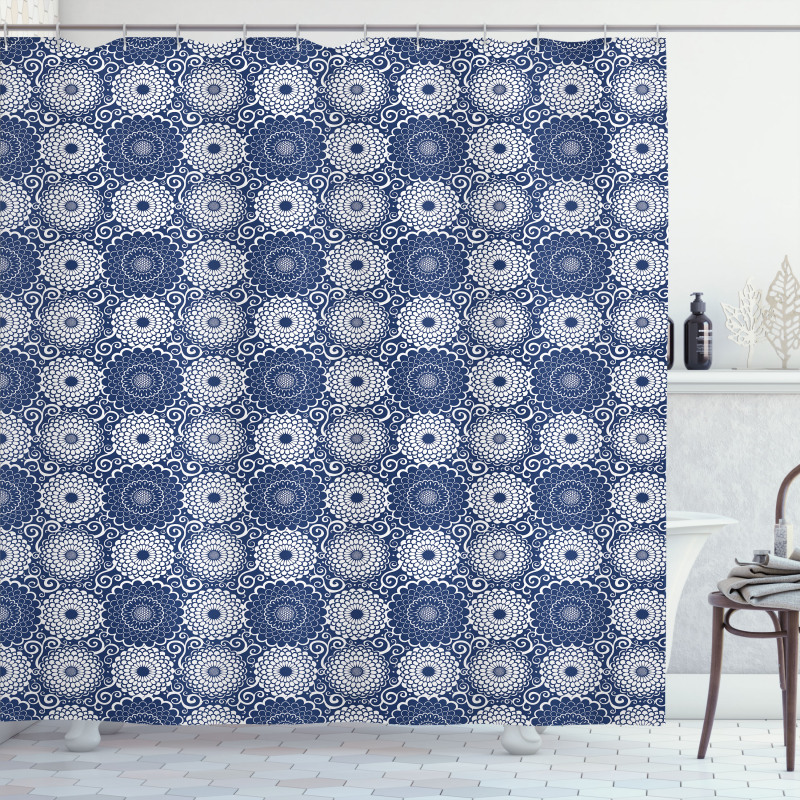 Large Flowers Curls Shower Curtain