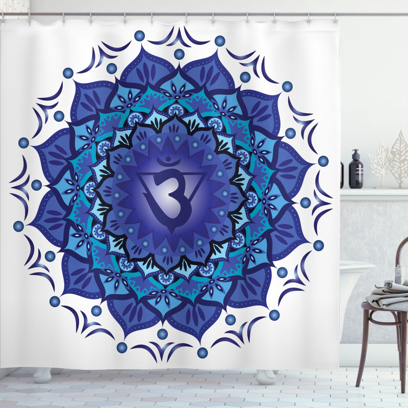 Lotus Ajna Chakra Yoga Shower Curtain