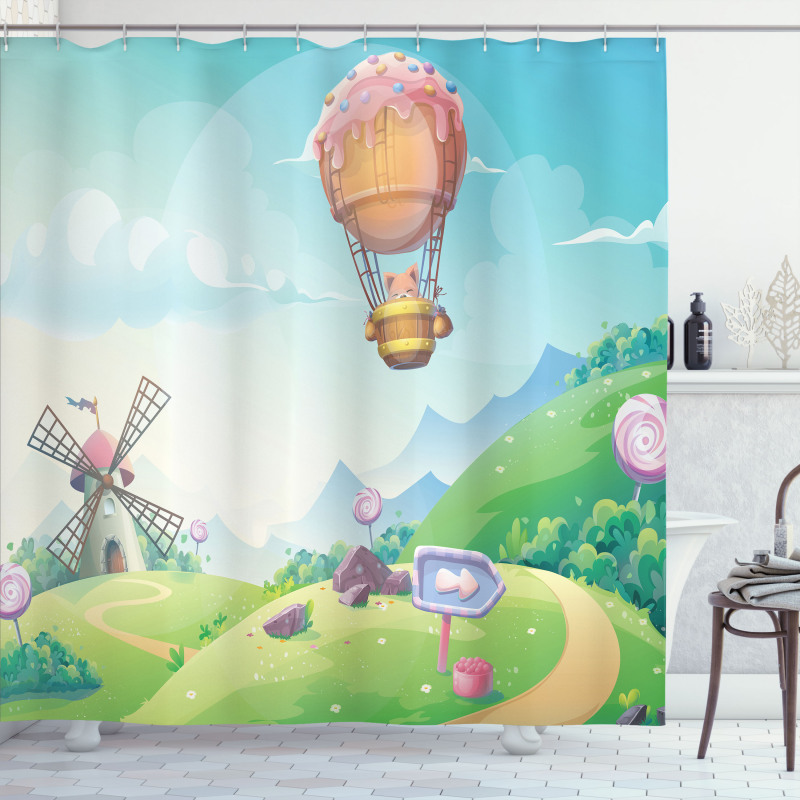 Candy Houses and Lollipop Shower Curtain