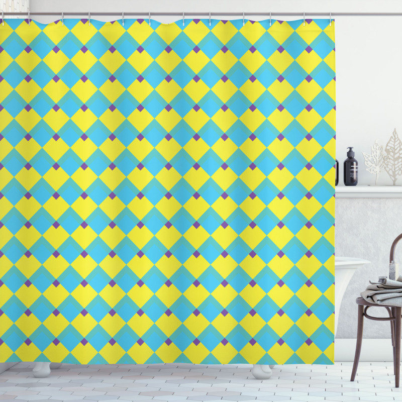 Geometric Rhombus Pattern Shower Curtain