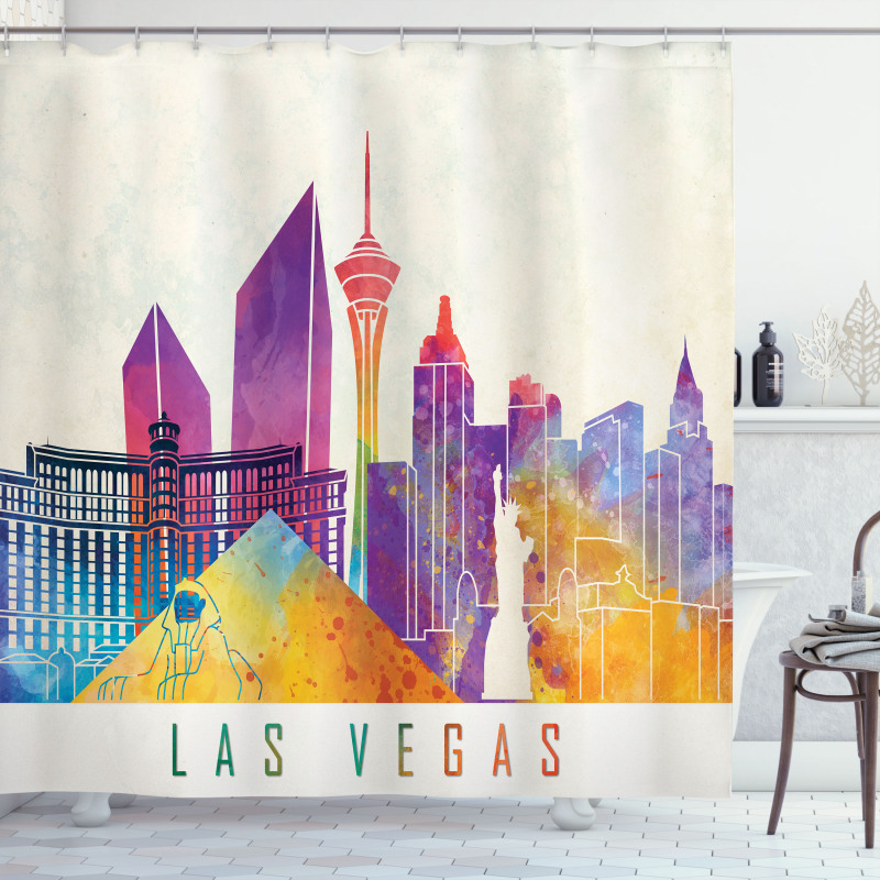 Colorful Landmarks Design Shower Curtain