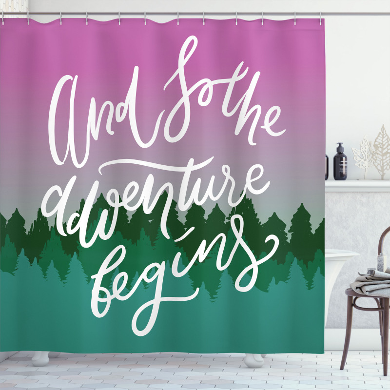 Woodland with a Violet Sky Shower Curtain