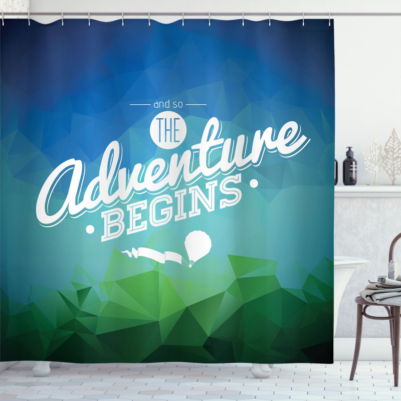 Polygonal Composition Shapes Shower Curtain