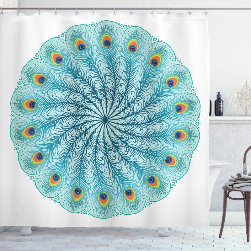 Peafowl Feathers Shower Curtain