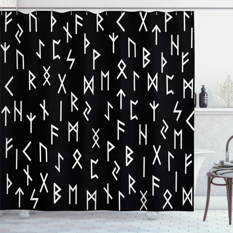 Elder Futhark Symbols Shower Curtain