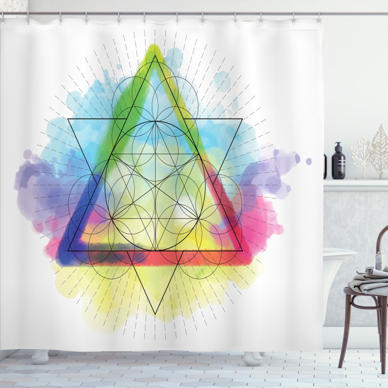 Rainbow Triangles Shower Curtain