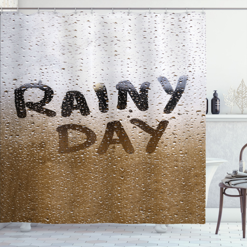 Blurred Rain Drops Photo Shower Curtain