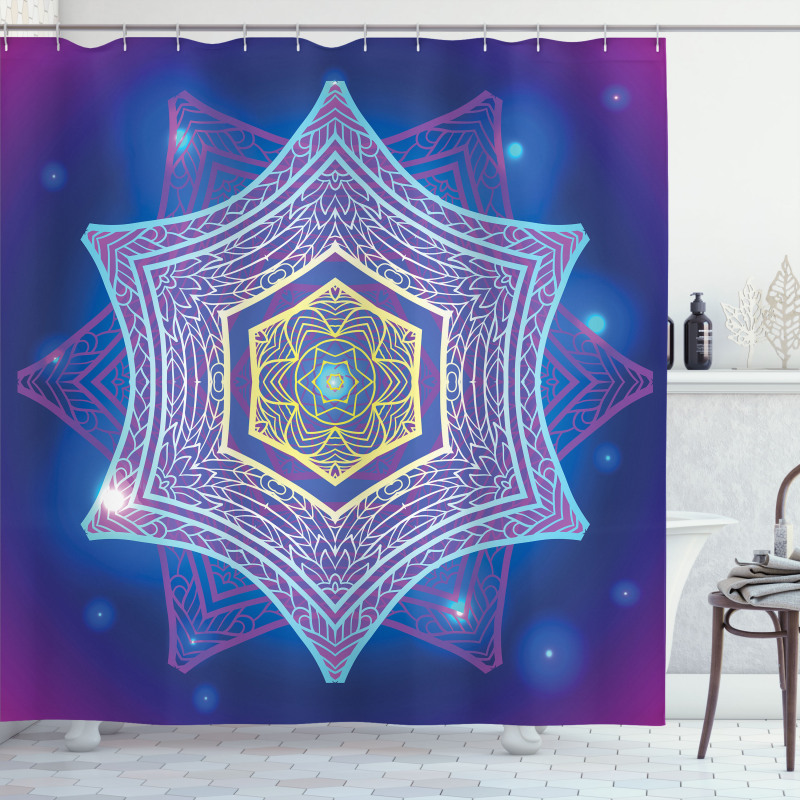 Hexagons and Stars Shower Curtain