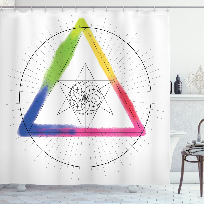 Rainbow Triangle Shower Curtain