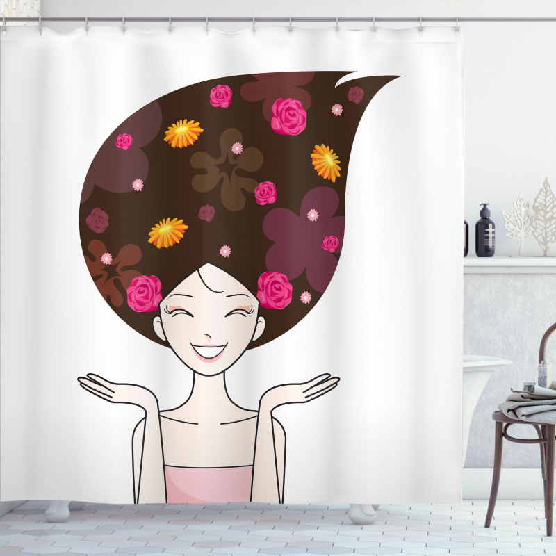 Anime Inspired Woman Shower Curtain