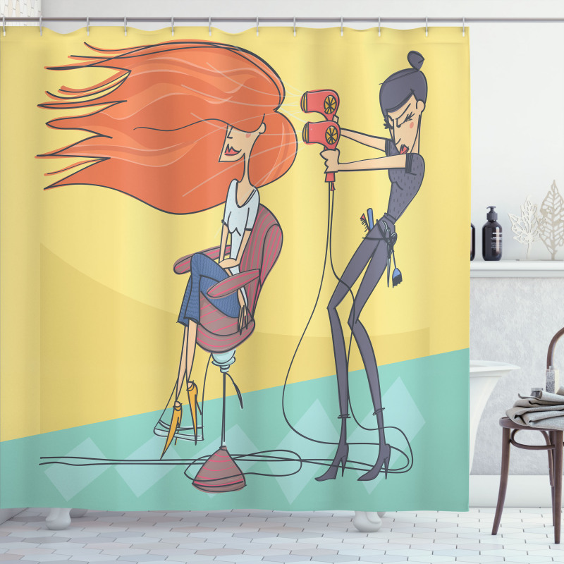 Day in Beauty Salon Shower Curtain