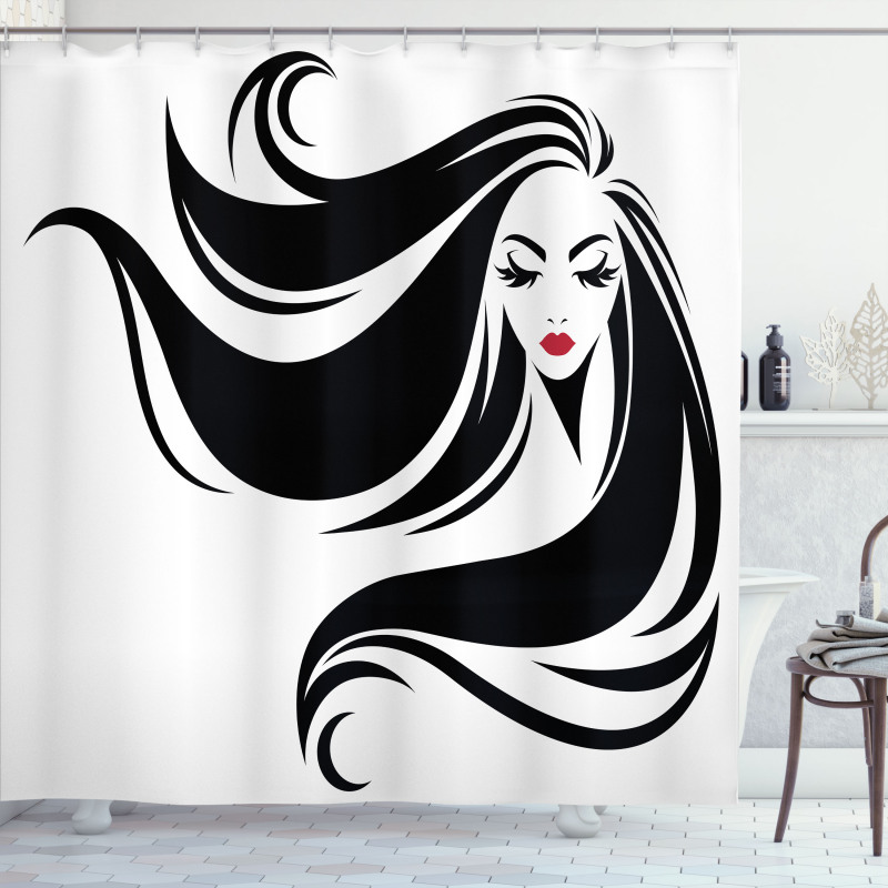 Stencil Art Woman Shower Curtain