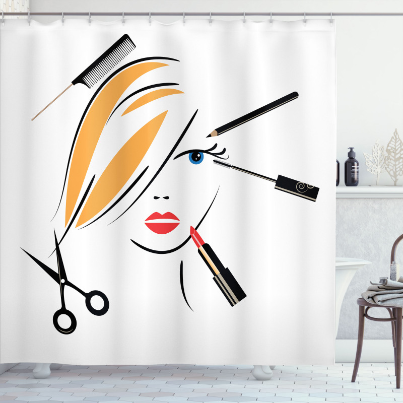 Beauty Salon Make-up Shower Curtain