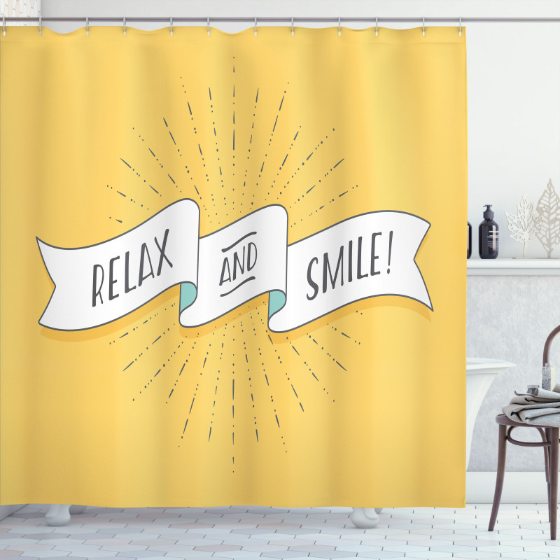 Motivational Relax and Smile Shower Curtain